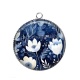 Pendentif Cabochon Argent - fleur