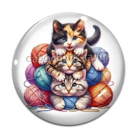 Cabochon Verre - chat