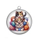 Pendentif Cabochon Argent - chat