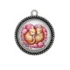 Pendentif Cabochon Argent - chat pelote