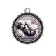Pendentif Cabochon Argent - chat