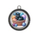 Pendentif Cabochon Argent - chat pelote