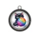 Pendentif Cabochon Argent - chat
