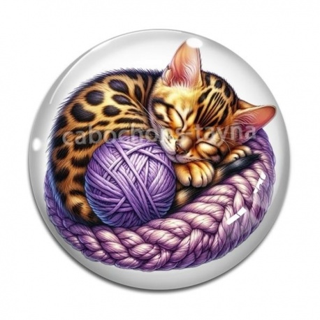 Cabochon Verre - chat