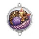 Connecteur Cabochon Argent - chat