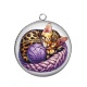 Pendentif Cabochon Argent - chat