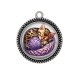Pendentif Cabochon Argent - chat