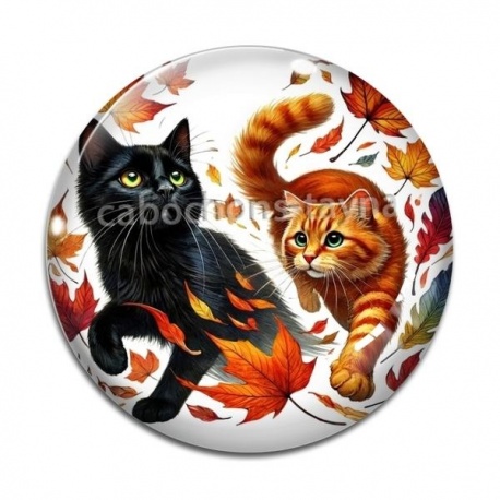 Cabochon Verre - chat