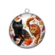 Pendentif Cabochon Argent - chat