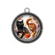 Pendentif Cabochon Argent - chat