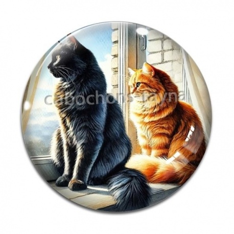 Cabochon Verre - chat