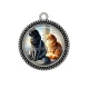 Pendentif Cabochon Argent - chat