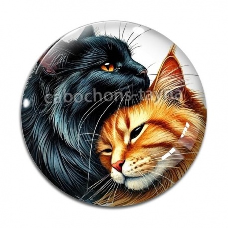 Cabochon Verre - chat