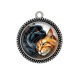 Pendentif Cabochon Argent - chat