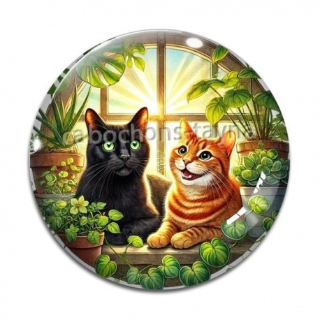 Cabochon Verre - chat
