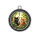 Pendentif Cabochon Argent - chat