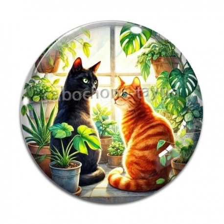 Cabochon Verre - chat