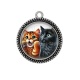Pendentif Cabochon Argent - chat