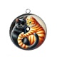 Pendentif Cabochon Argent - chat