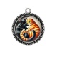 Pendentif Cabochon Argent - chat