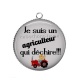Pendentif Cabochon Argent - je suis un agriculteur qui déchire