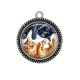 Pendentif Cabochon Argent - chat