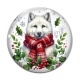Cabochon Verre - loup de noël