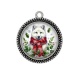 Pendentif Cabochon Argent - loup de noël