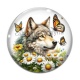 Cabochon Verre - loup