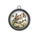 Pendentif Cabochon Argent - loup