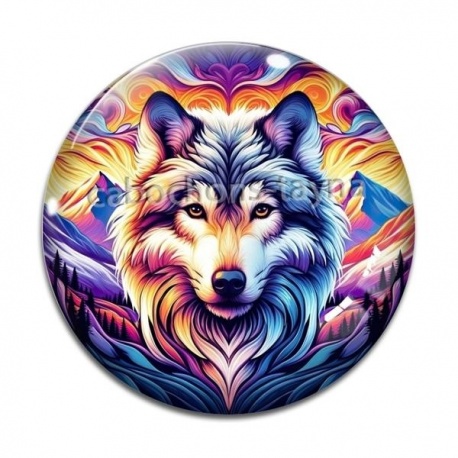 Cabochon Verre - loup