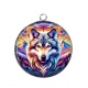Pendentif Cabochon Argent - loup