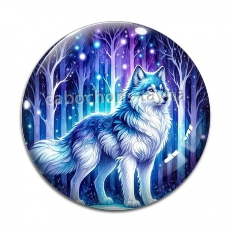 Cabochon Verre - loup