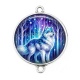 Connecteur Cabochon Argent - loup