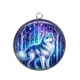 Pendentif Cabochon Argent - loup