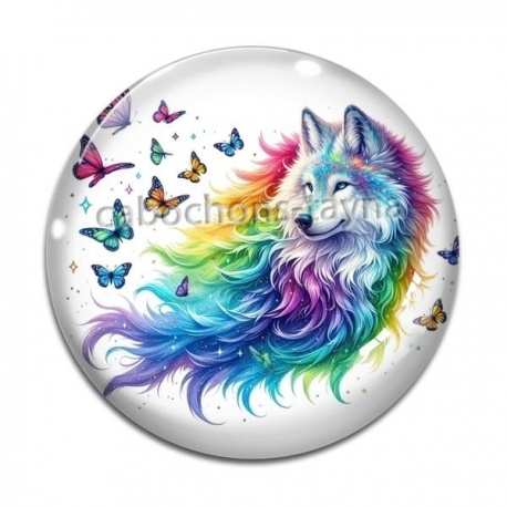 Cabochon Verre - loup