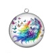 Pendentif Cabochon Argent - loup