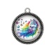 Pendentif Cabochon Argent - loup