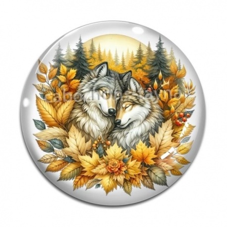 Cabochon Verre - loup