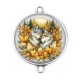 Connecteur Cabochon Argent - loup