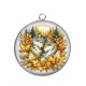 Pendentif Cabochon Argent - loup