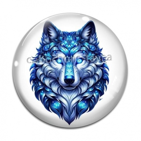 Cabochon Verre - loup