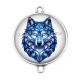 Connecteur Cabochon Argent - loup