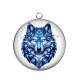 Pendentif Cabochon Argent - loup