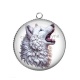 Pendentif Cabochon Argent - loup