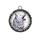 Pendentif Cabochon Argent - loup