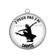 Pendentif Cabochon Argent - 'peux pas j'ai danse