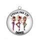 Pendentif Cabochon Argent - 'peux pas j'ai danse