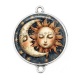 Connecteur Cabochon Argent - Soleil lune
