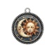 Pendentif Cabochon Argent - Soleil lune